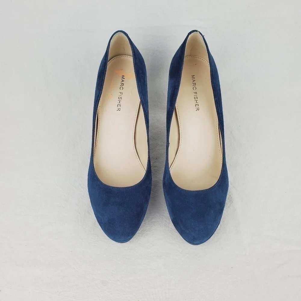 Marc Fisher Sydney blue leather heel pumps size 8.5M